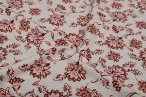 Multicolor Floral Printed Rayon Slub Fabric