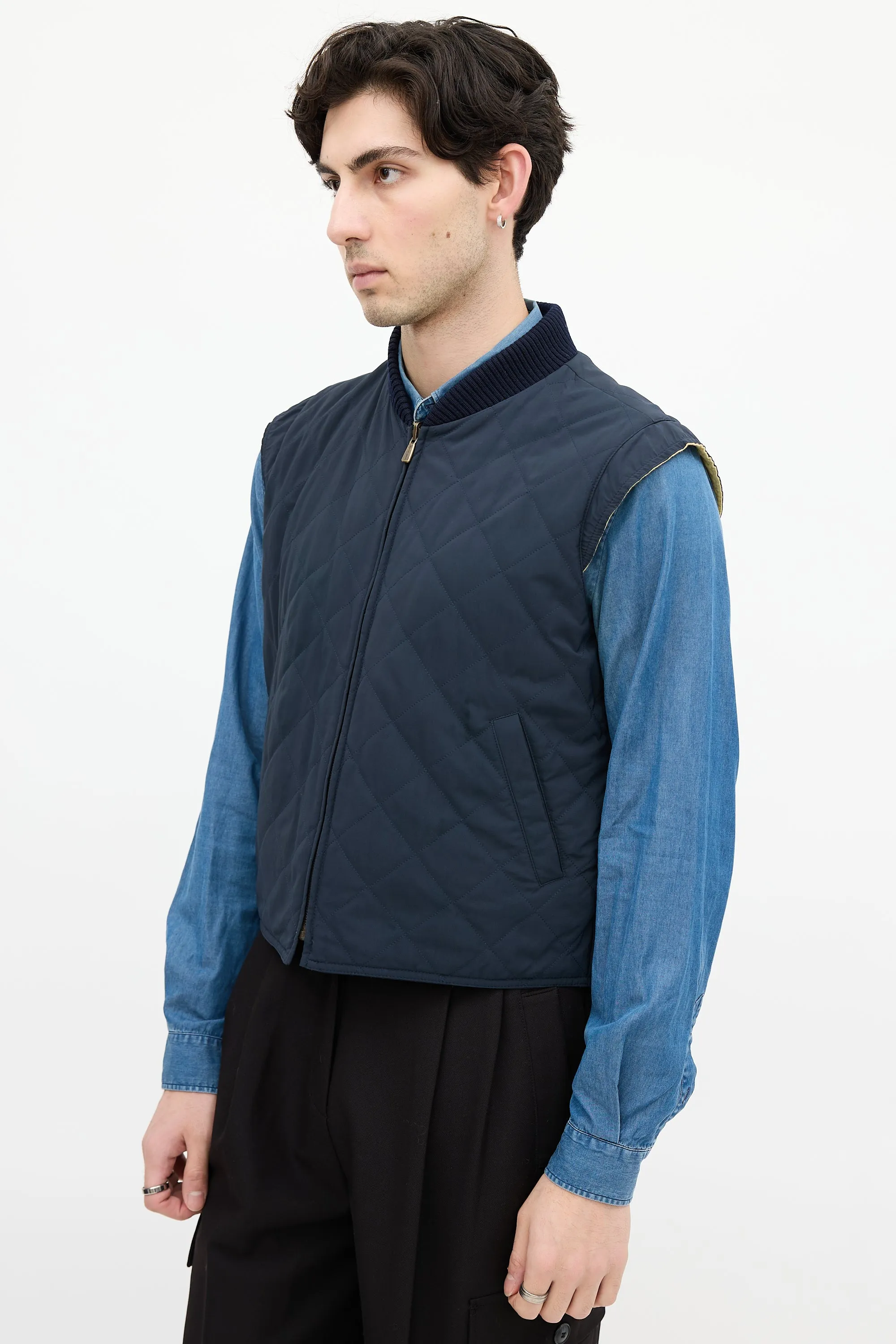 Navy & Yellow Reversible Padded Vest