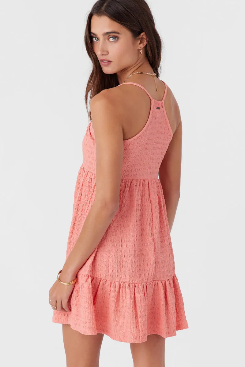 O`Neill SAIGE TEXTURED KNIT SHORT DRESS - BURNT CORAL