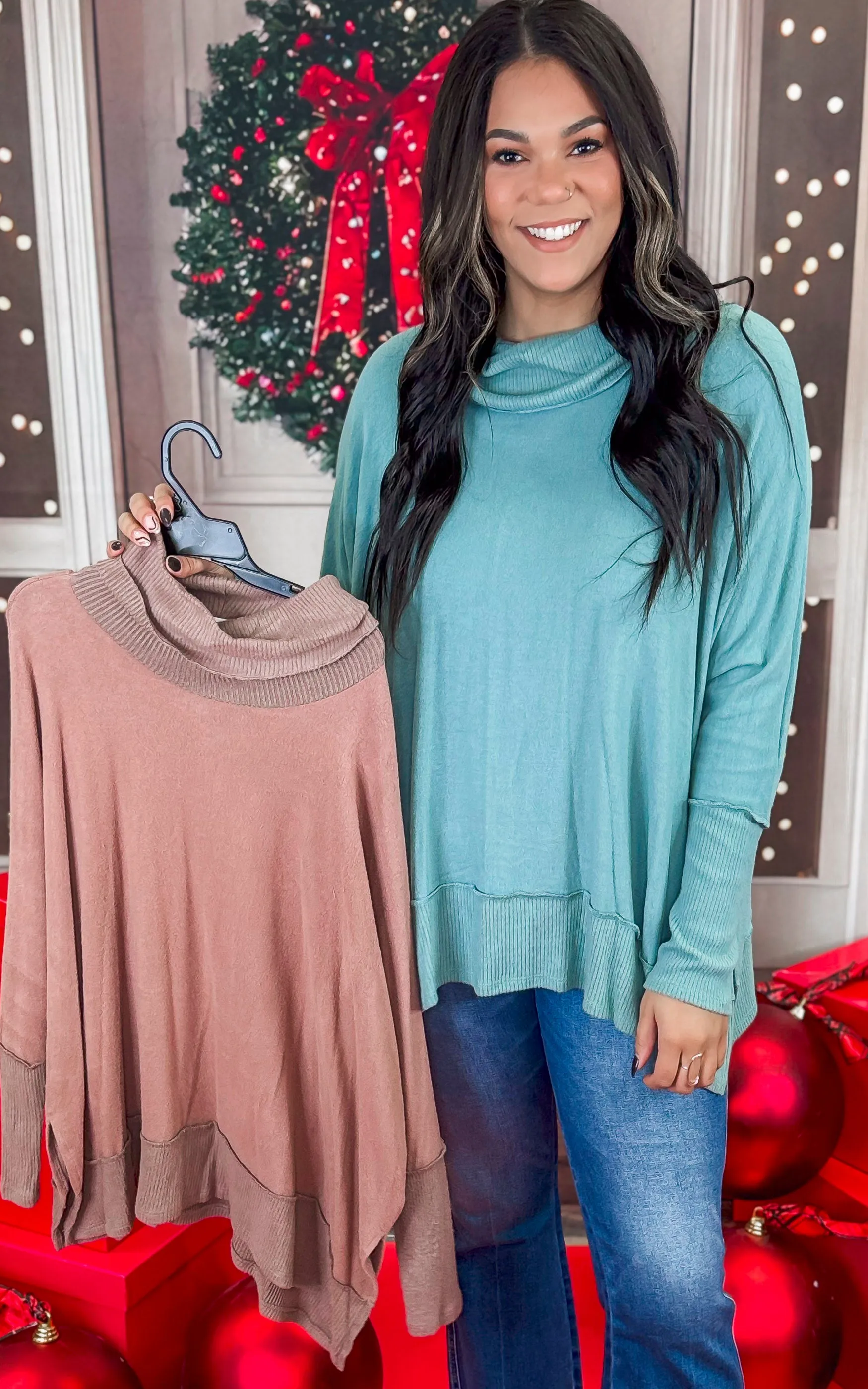 Ready for Everything Dolman Cowl Neck Top