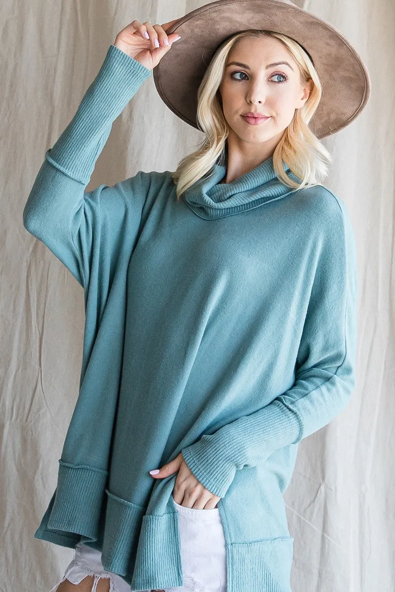 Ready for Everything Dolman Cowl Neck Top