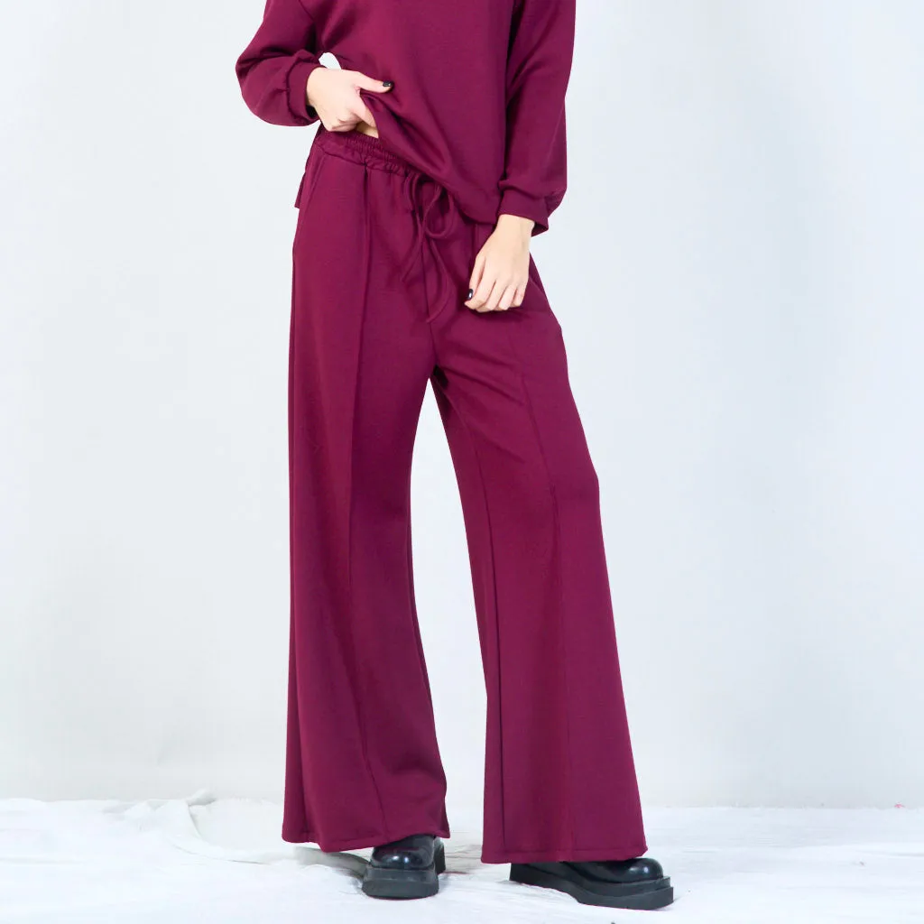 Relaxed wide-leg drawstring pants wholesale