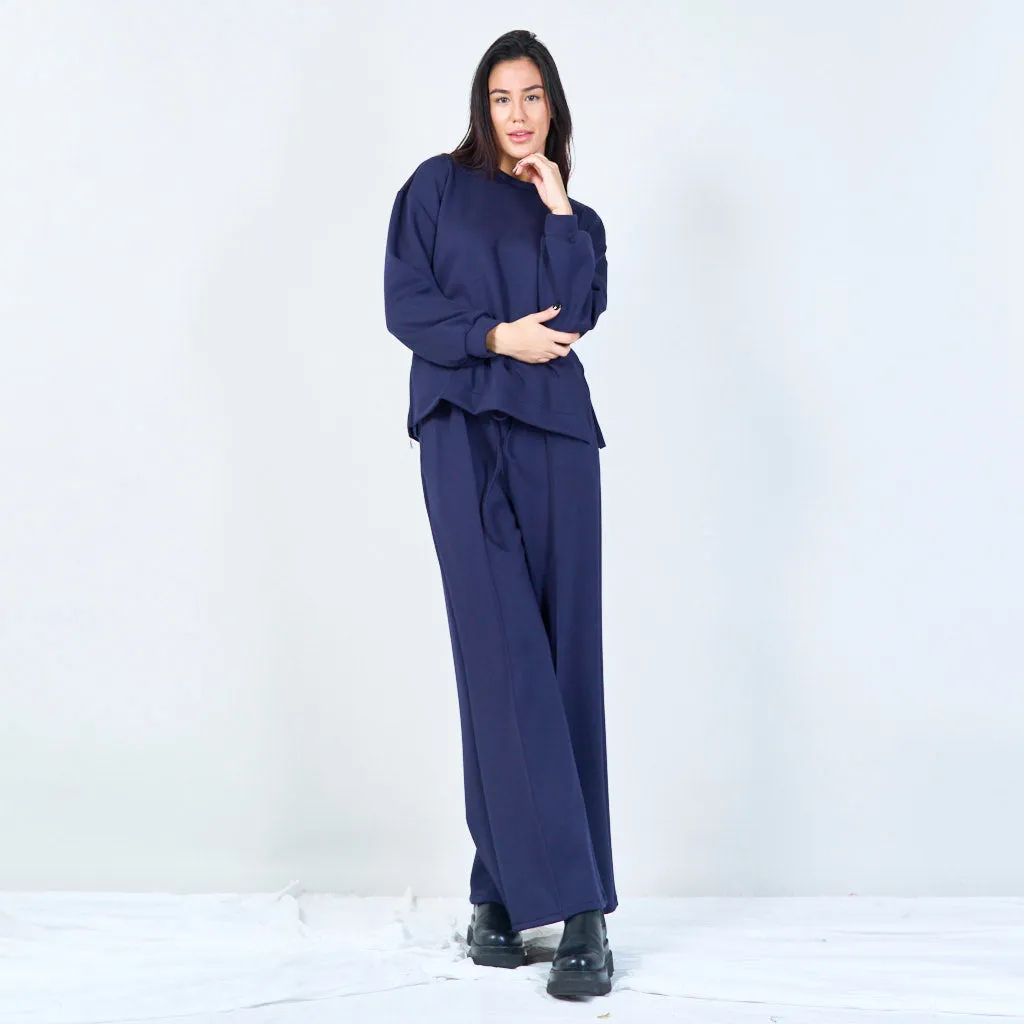 Relaxed wide-leg drawstring pants wholesale