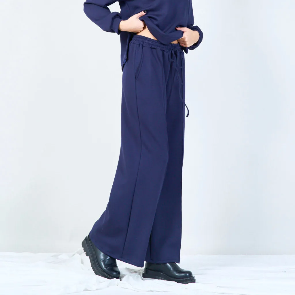 Relaxed wide-leg drawstring pants wholesale