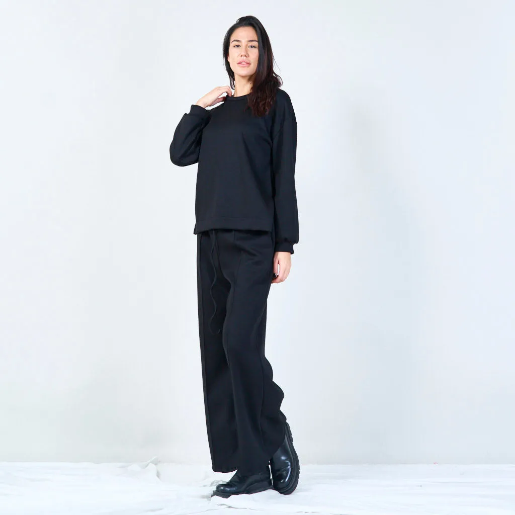 Relaxed wide-leg drawstring pants wholesale