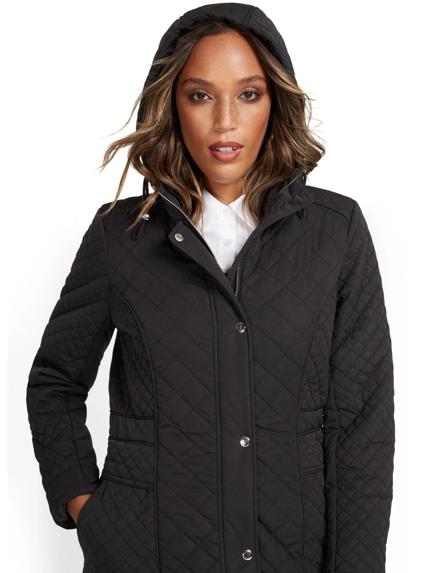 REPREVE® Long Quilted Coat