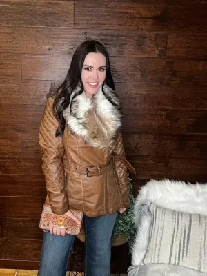 Scully Faux fur trim ladies jacket.