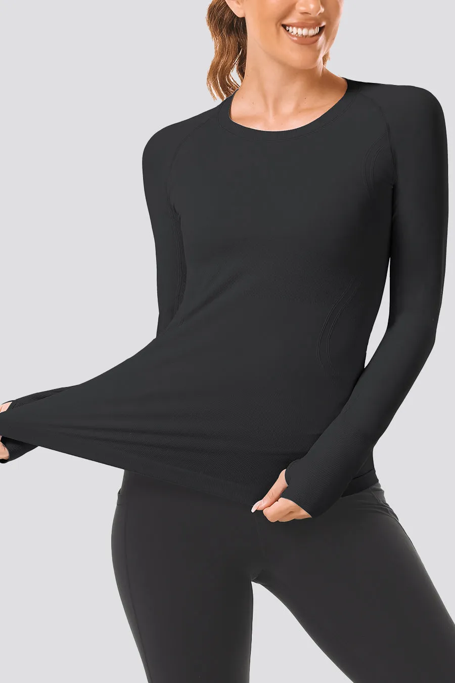 Seamless Long Sleeve Tops （Thumb Hole）