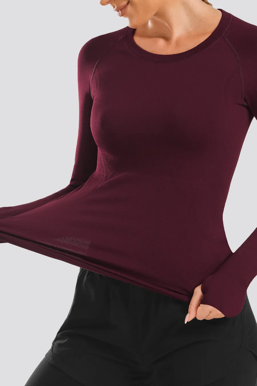 Seamless Long Sleeve Tops （Thumb Hole）