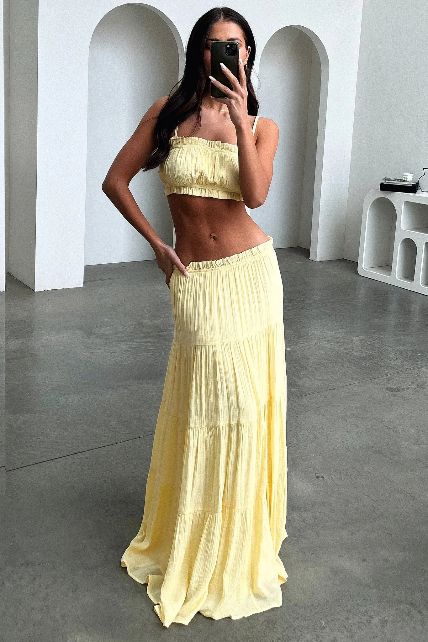 Selina Maxi Skirt - Yellow