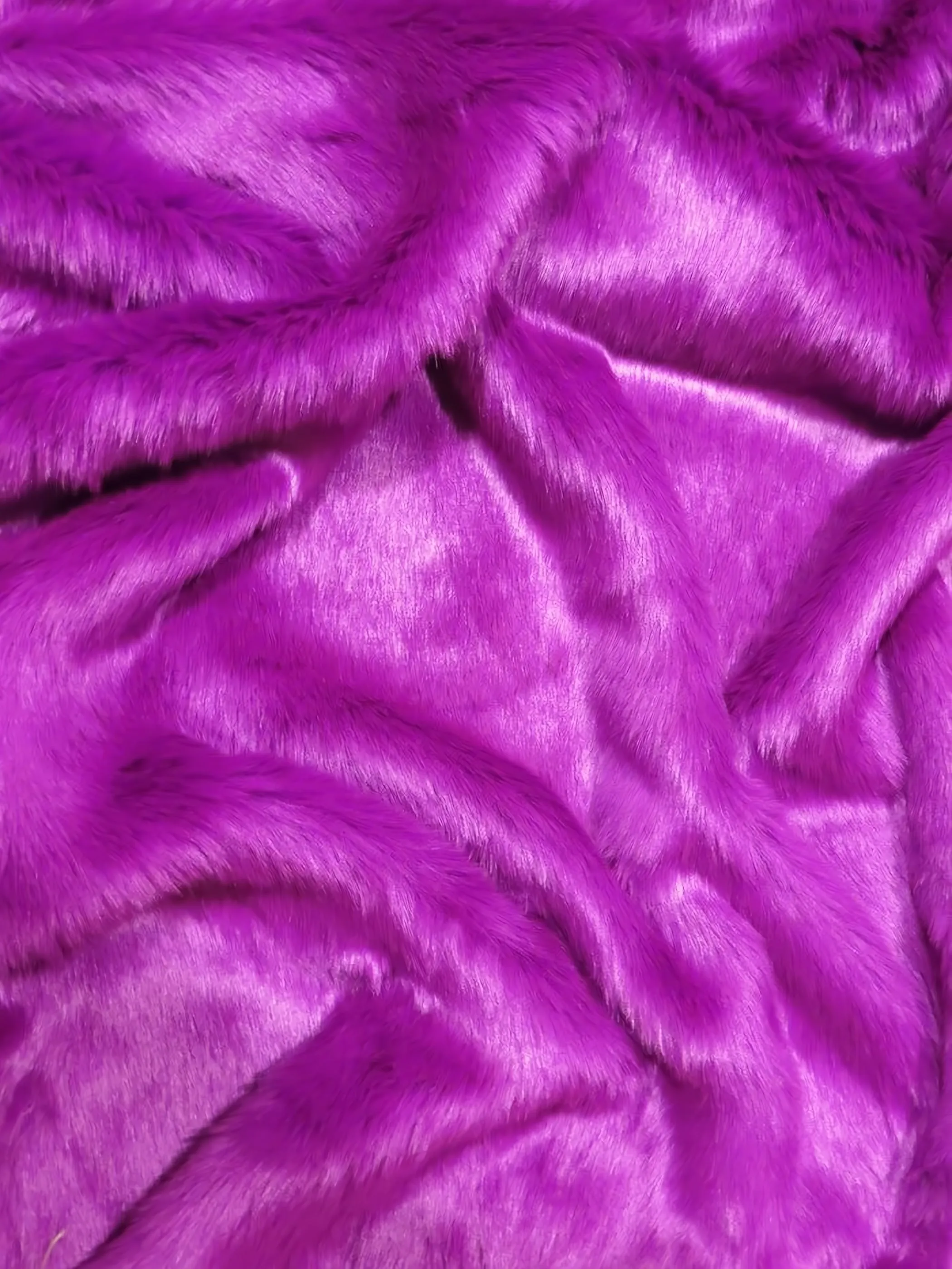 Short Shag Faux Fur Fabric / Grape / EcoShag 15 Yard Bolt