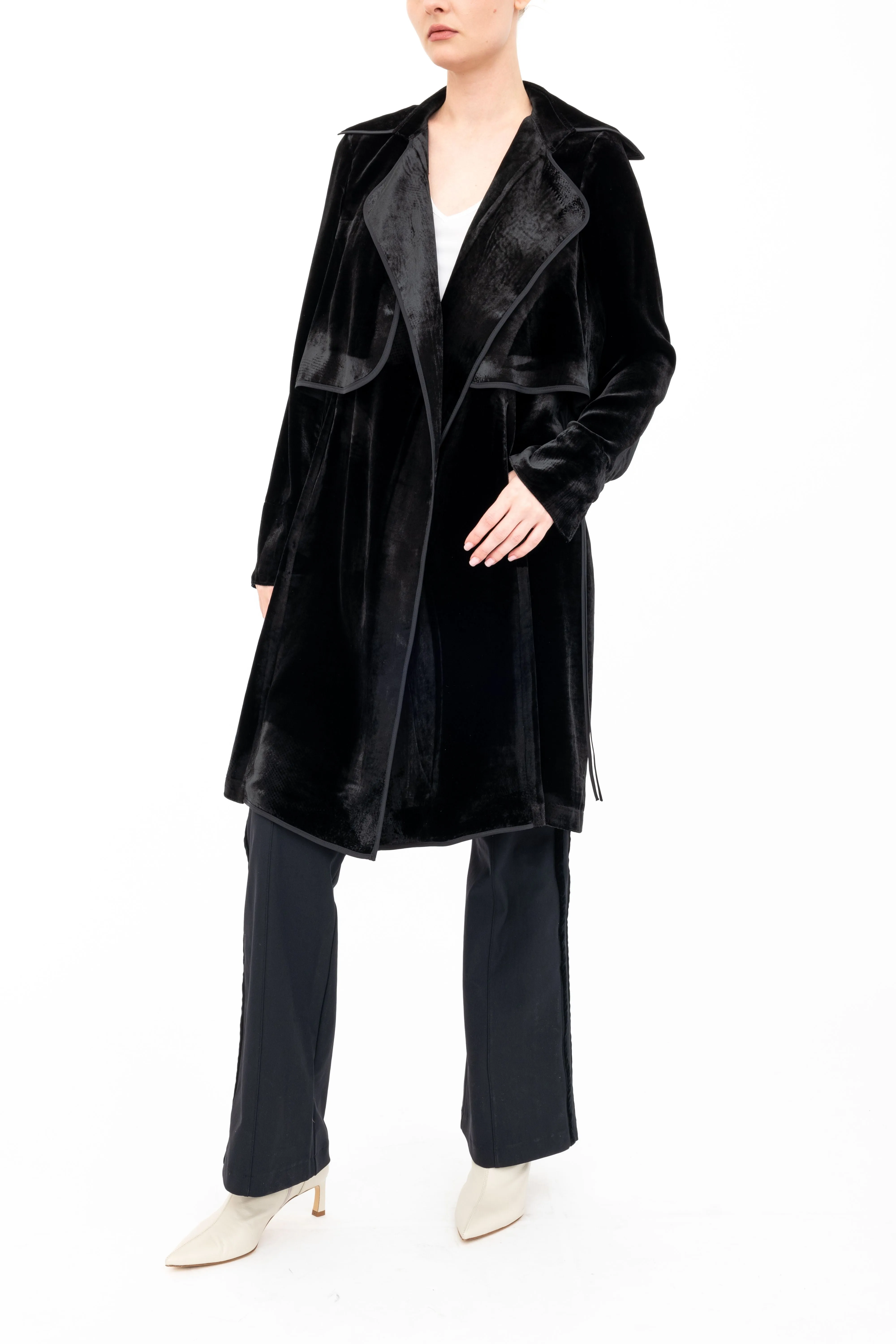 Silk Velvet Trench Coat - ANTONY H24