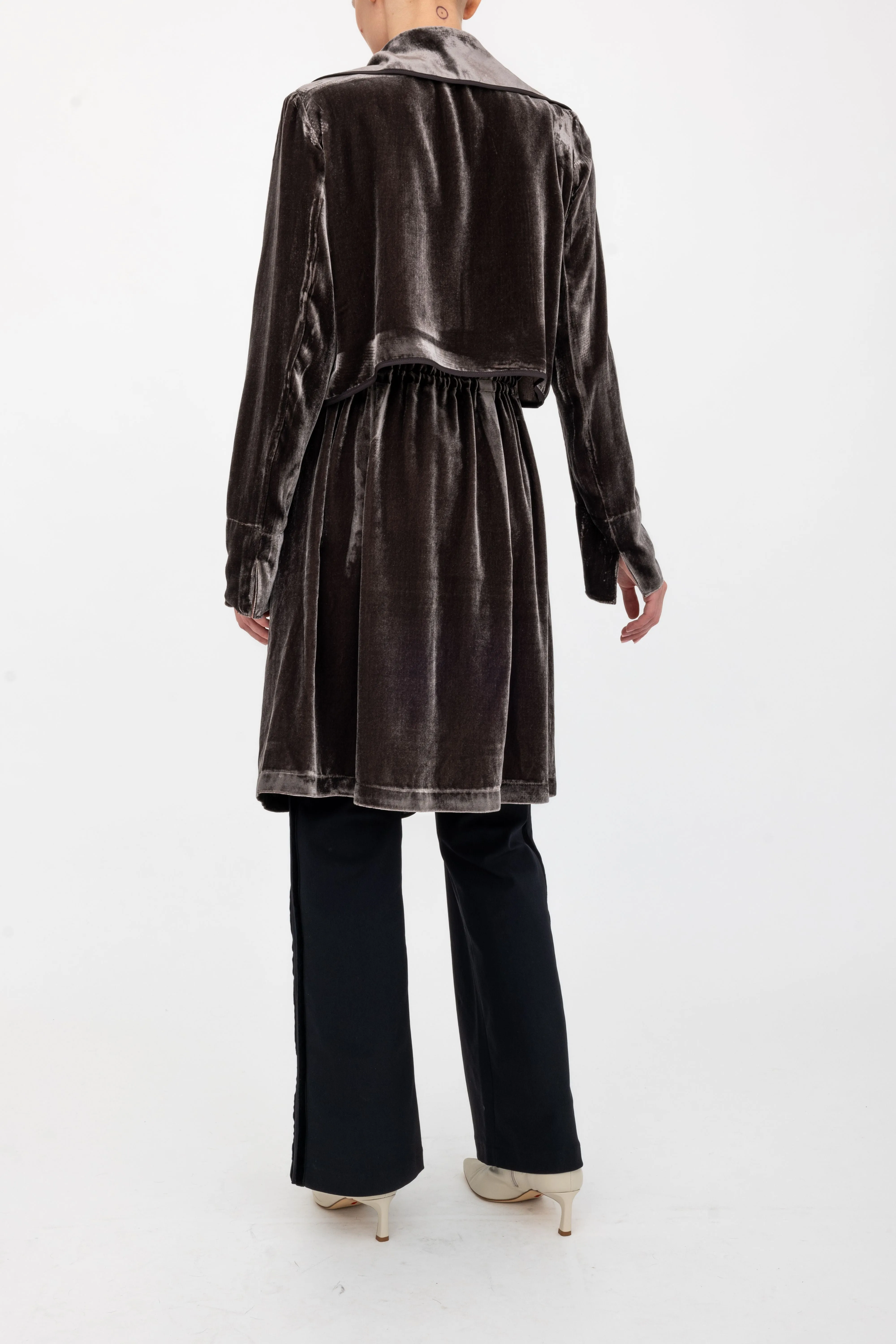 Silk Velvet Trench Coat - ANTONY H24