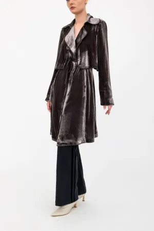 Silk Velvet Trench Coat - ANTONY H24