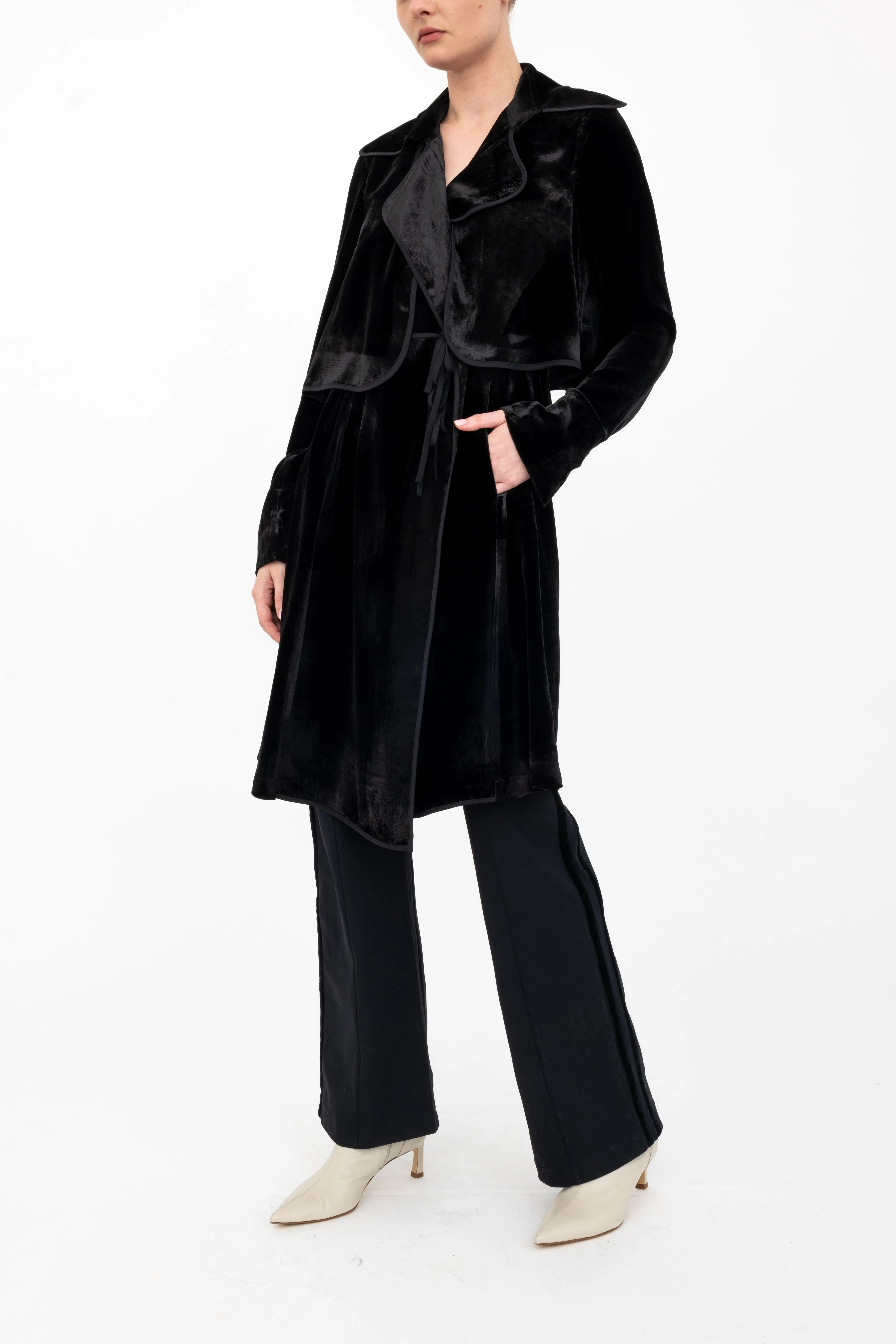 Silk Velvet Trench Coat - ANTONY H24