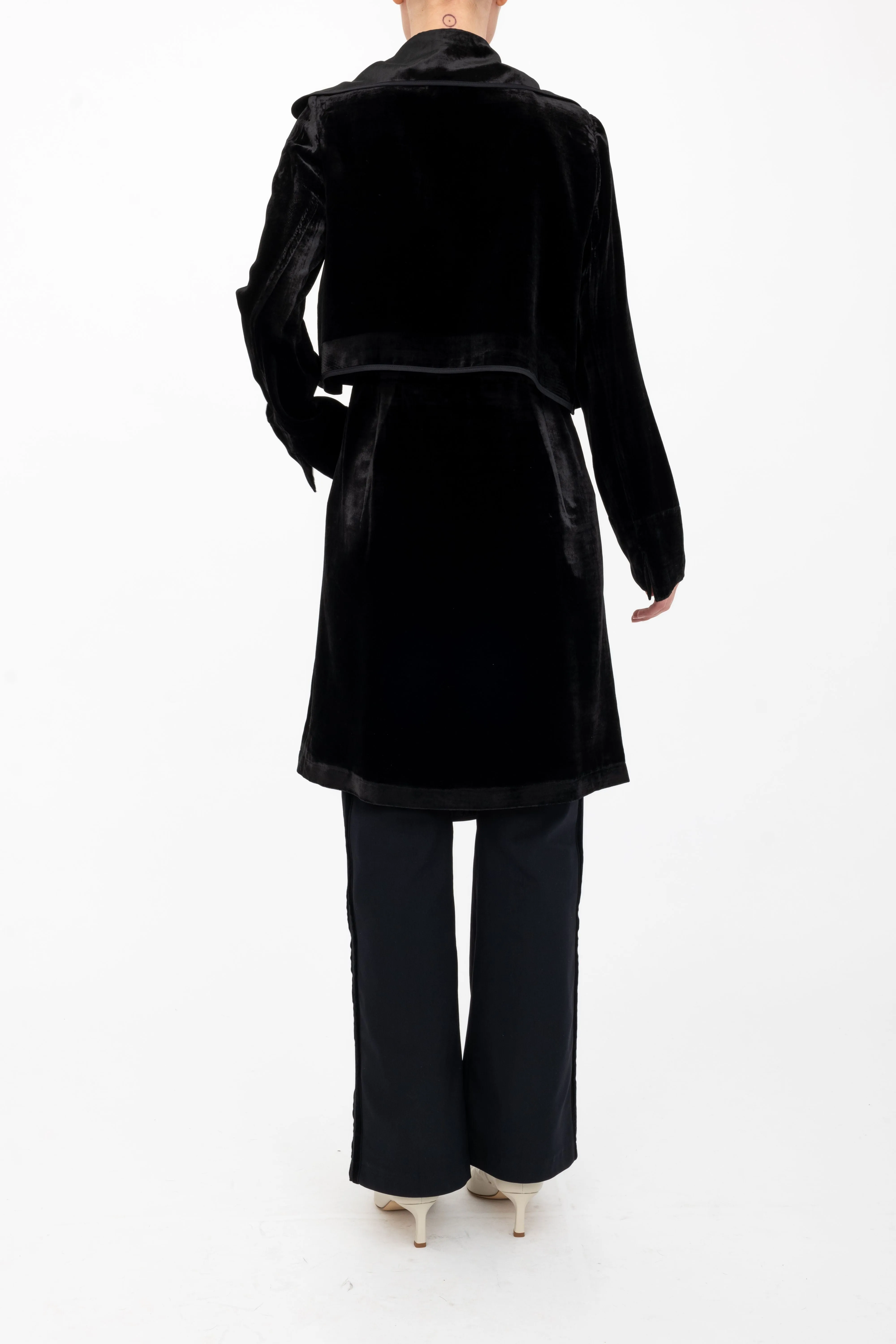 Silk Velvet Trench Coat - ANTONY H24