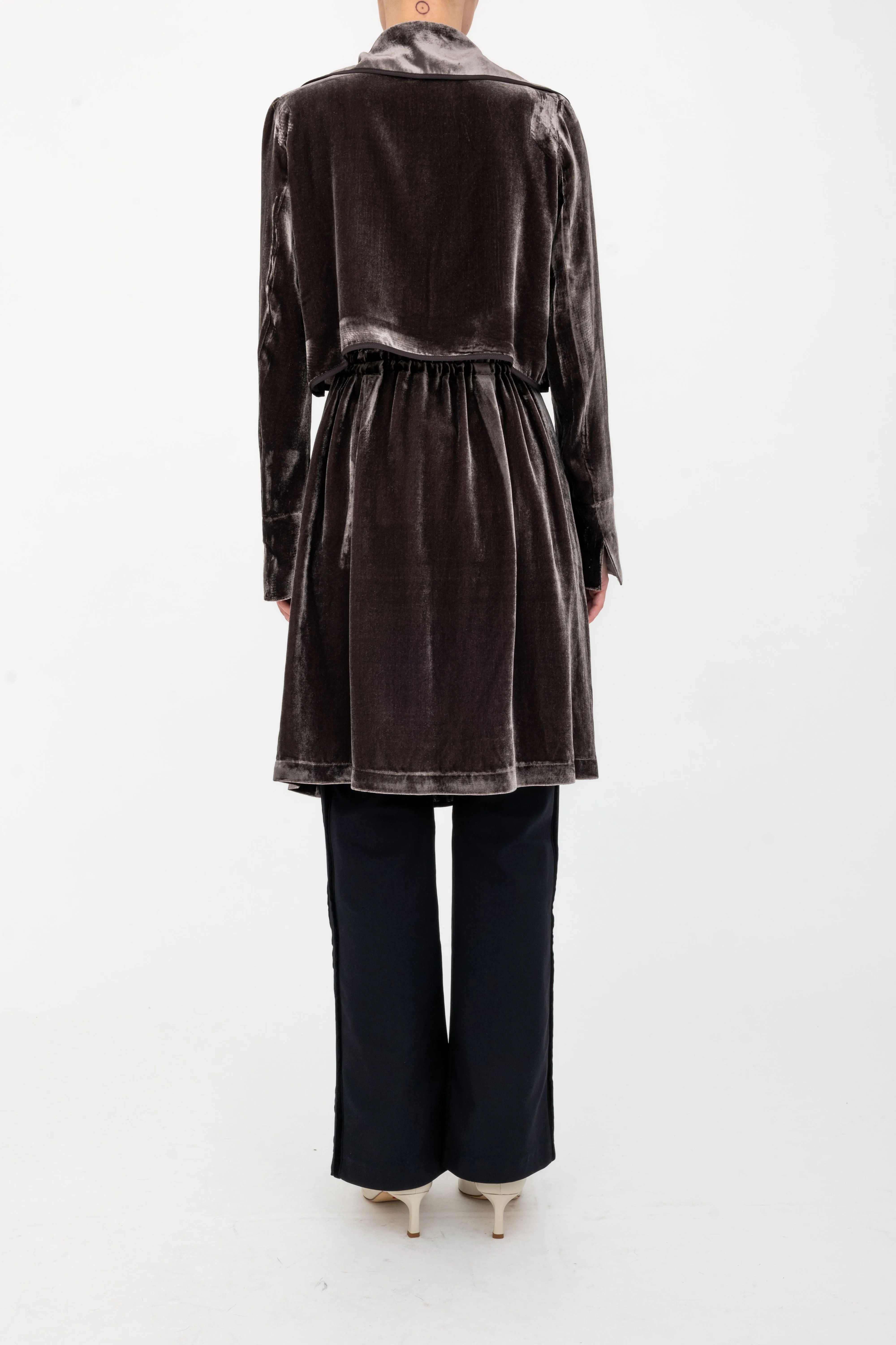 Silk Velvet Trench Coat - ANTONY H24