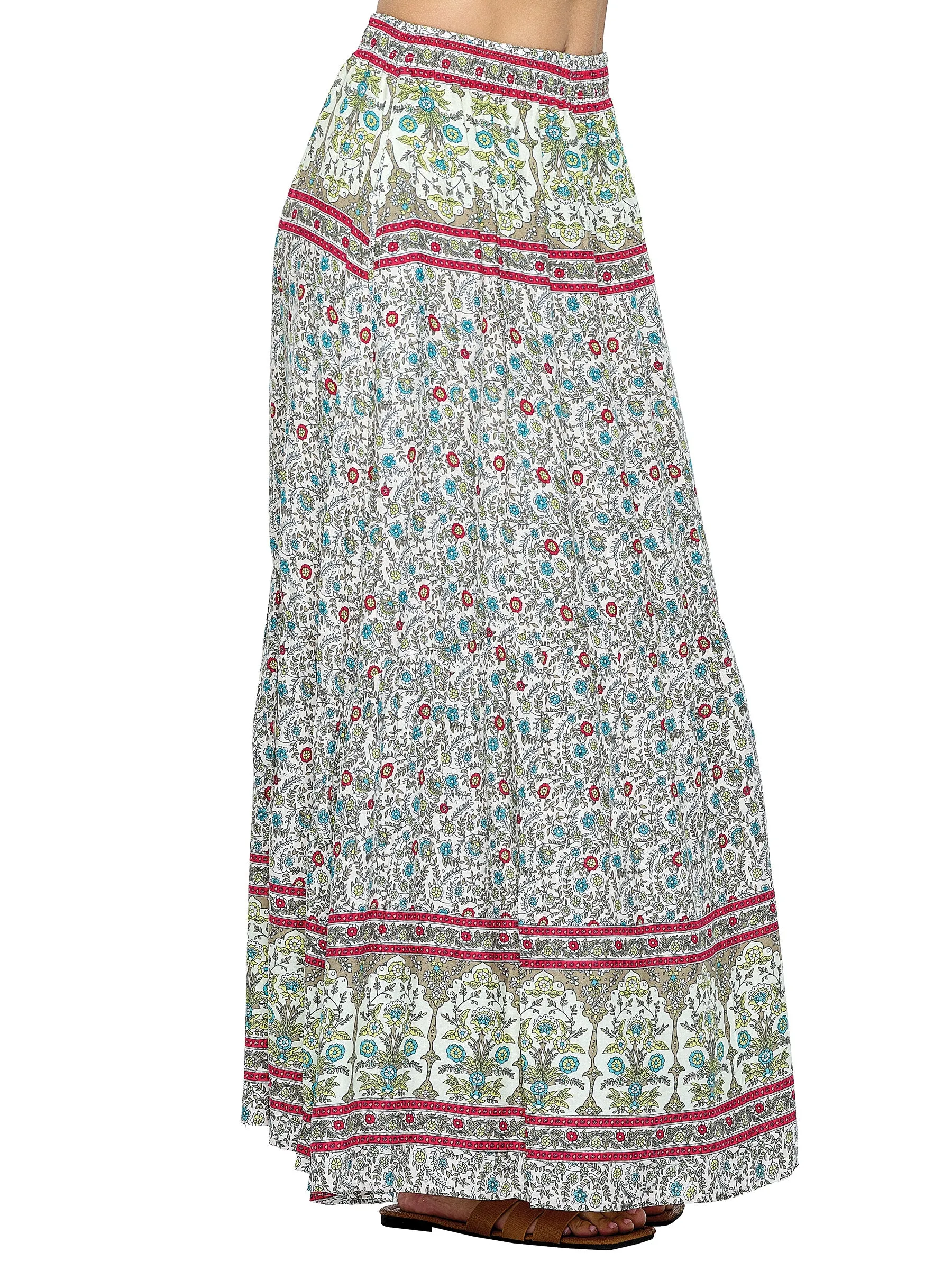 Skirt Floral Flowy With Pockets