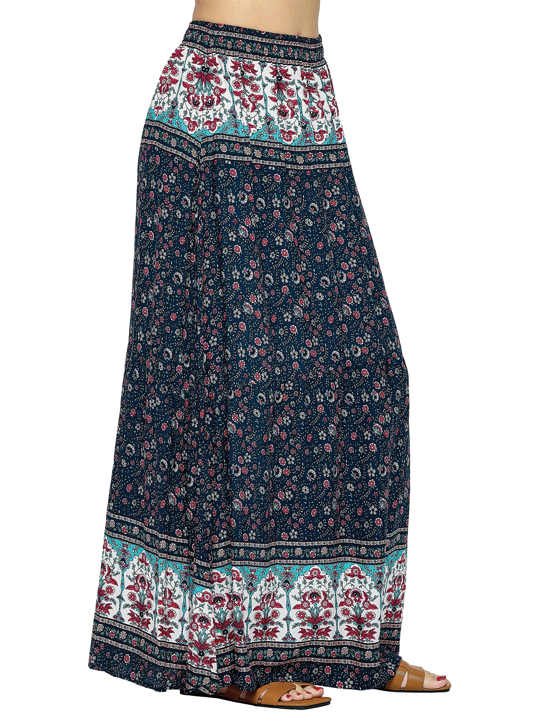 Skirt Floral Flowy With Pockets