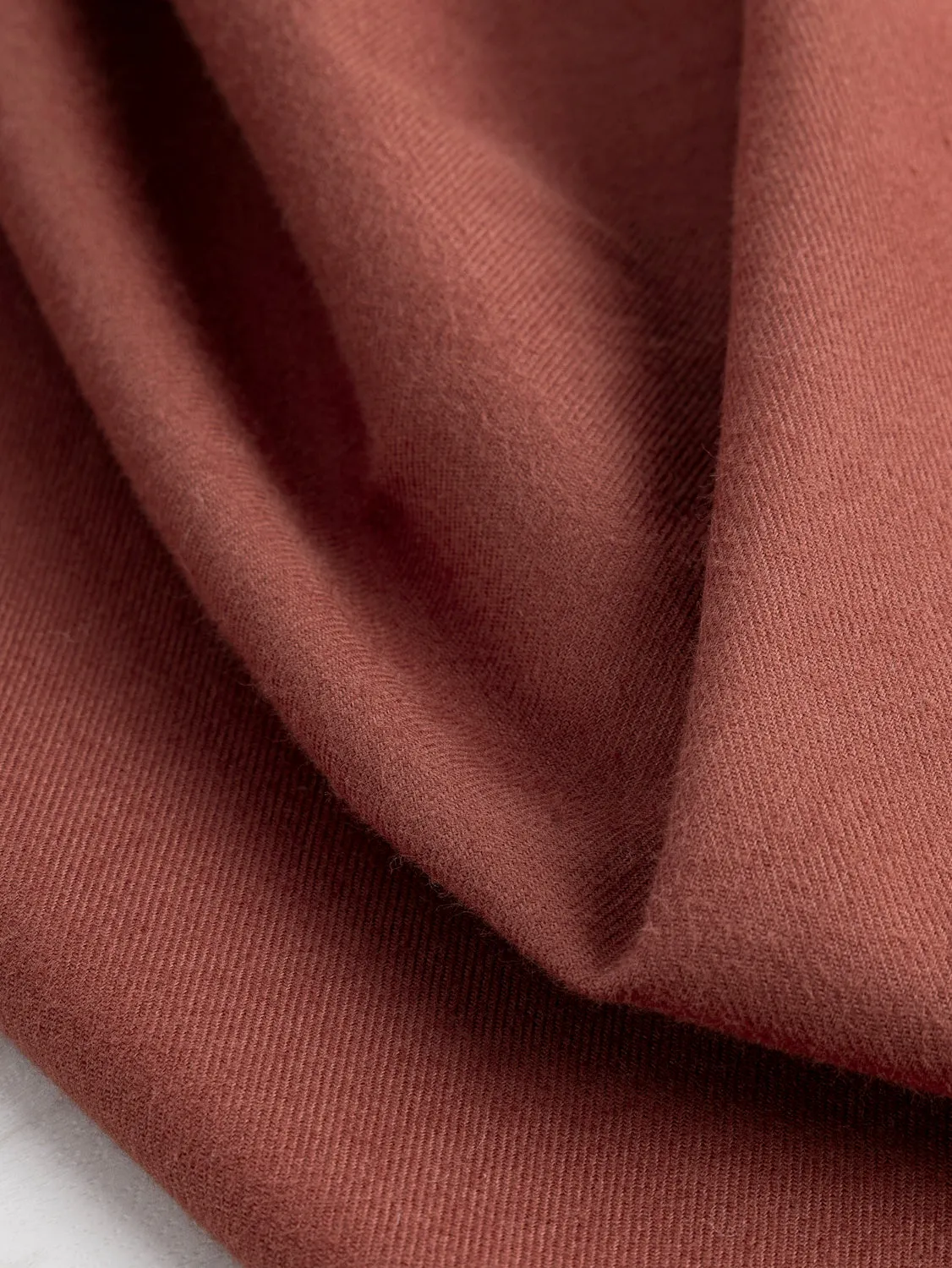 Solid Cotton Flannel Twill - Brick - Swatch