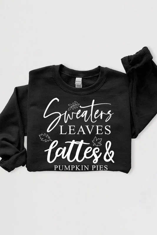 Sweaters,Leaves Graphic Fleece Sweatshirts