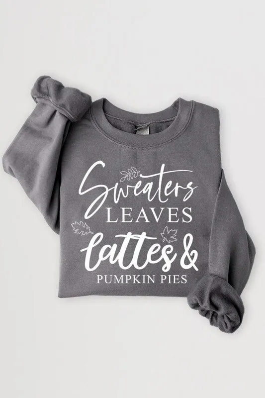 Sweaters,Leaves Graphic Fleece Sweatshirts