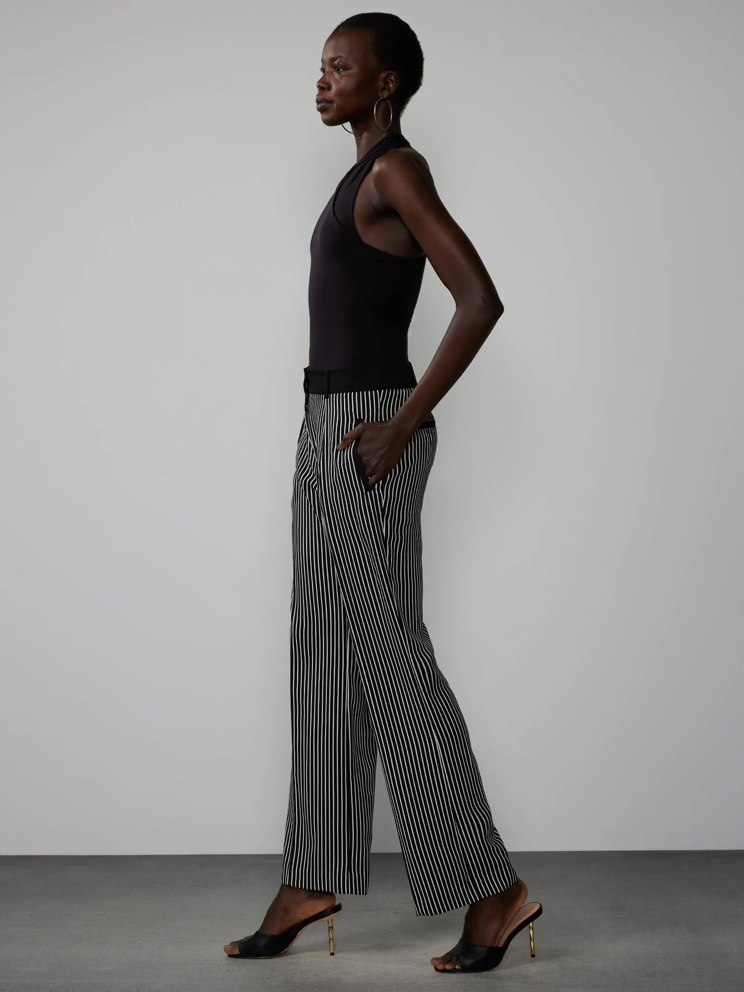 Tall Yarn-Dyed Striped Wide Leg Pant