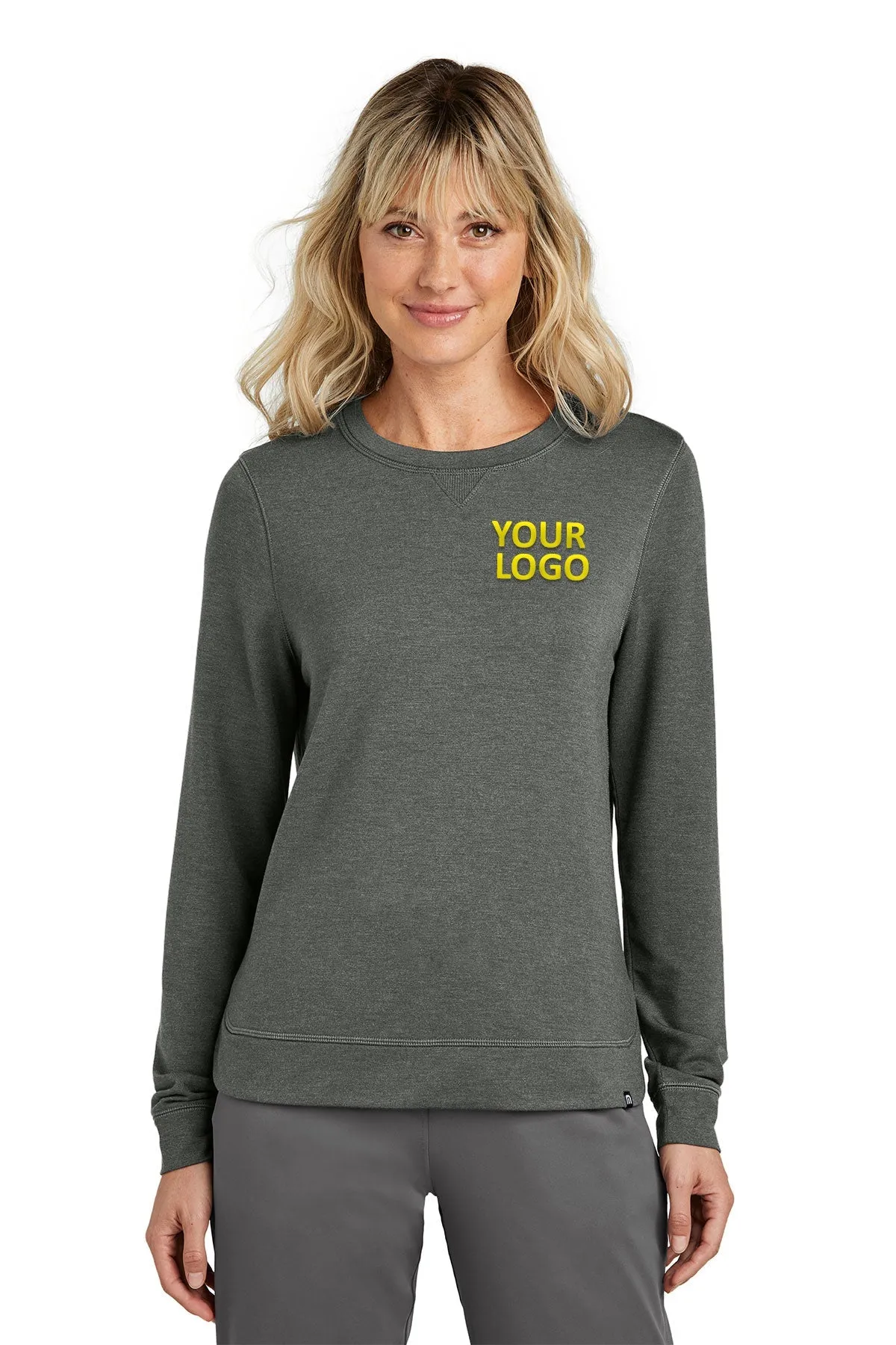 TravisMathew Ladies Custom Crew Sweatshirts, Dark Grey Heather