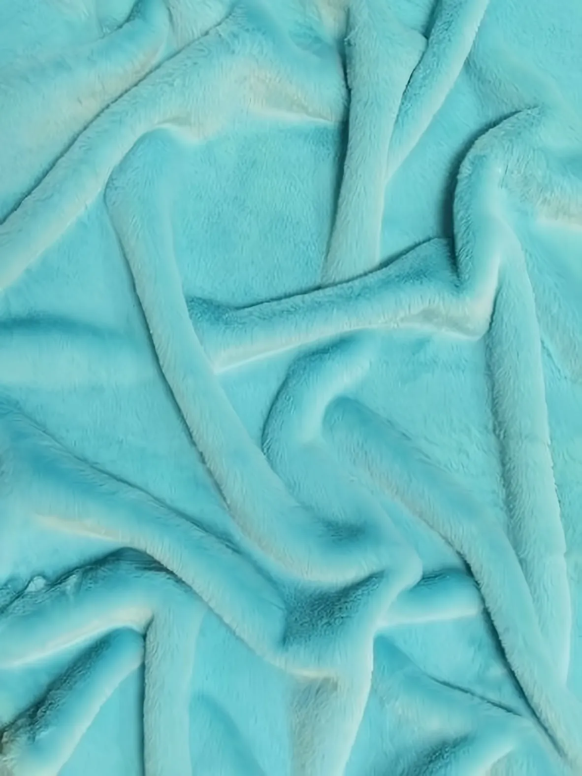 Turquoise Half Shag Faux Fur Fabric (Beaver) / Sold By The Yard