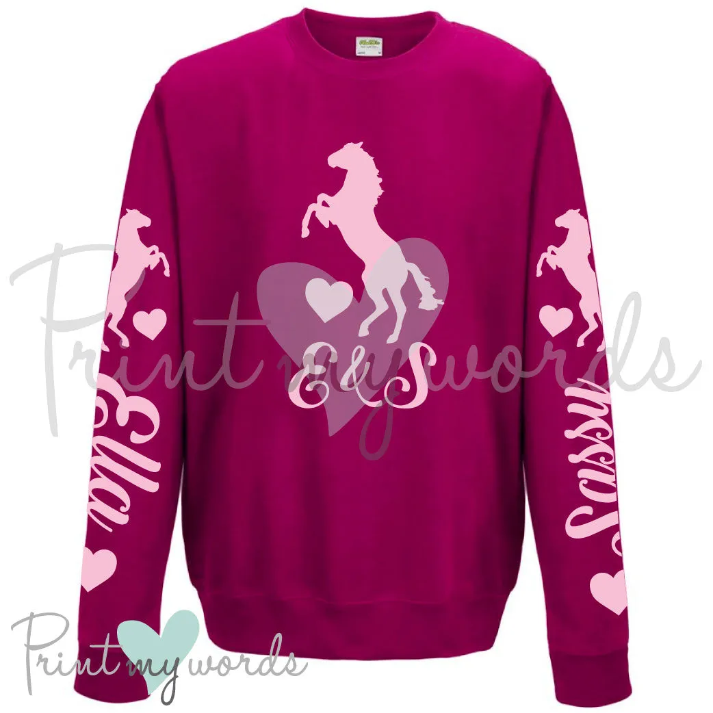 Unisex Personalised XC Cross Country Equestrian Sweatshirt - Rearing Design