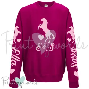 Unisex Personalised XC Cross Country Equestrian Sweatshirt - Rearing Design