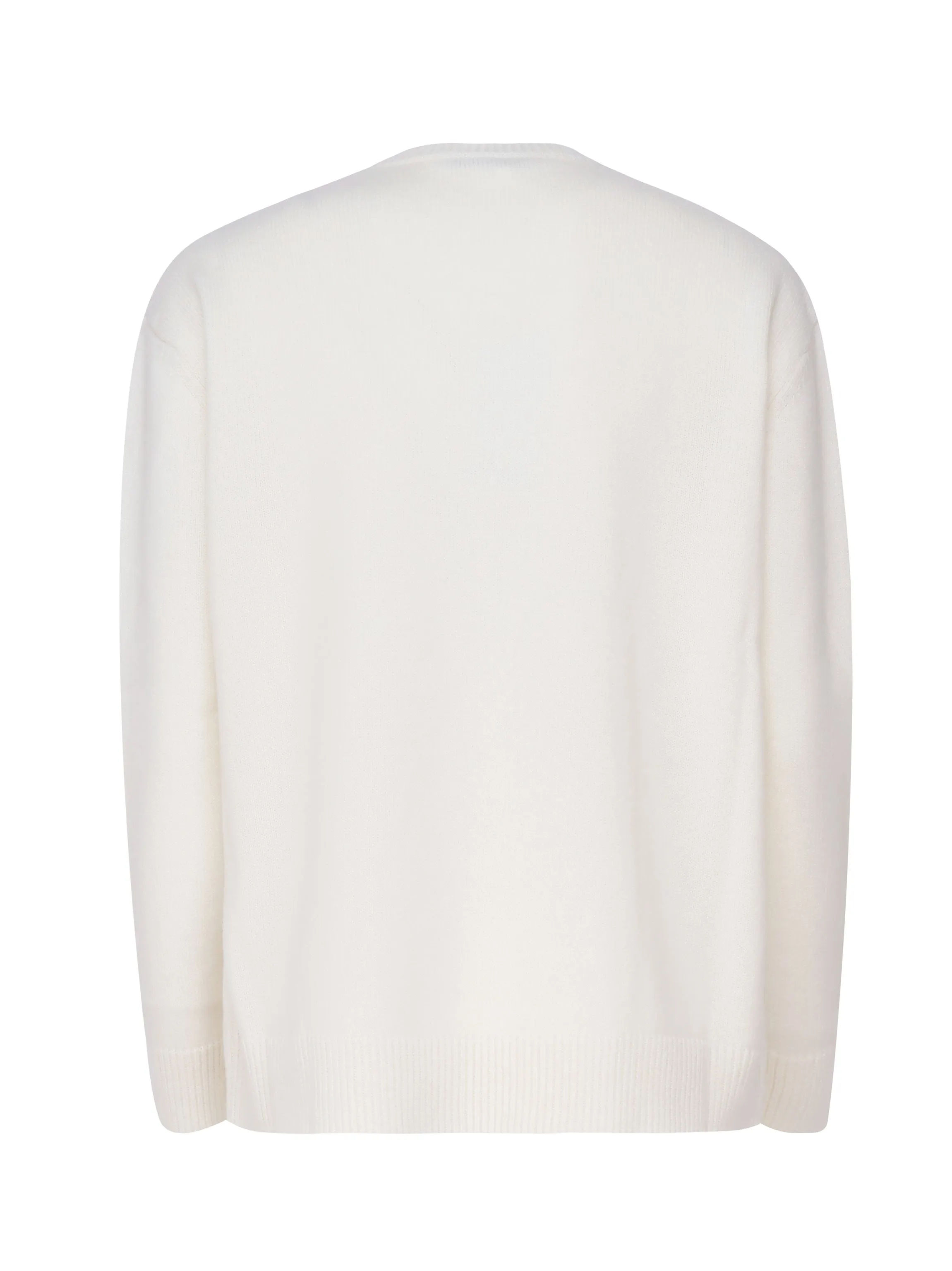 White Wool Cashmere Sequin Pullover