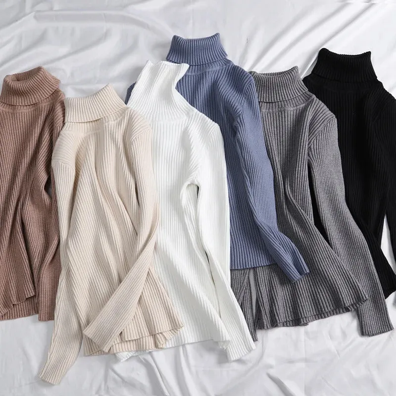 Women Fall Turtleneck Sweater Knitted Soft Pullovers Cashmere Jumpers Basic Soft Sweaters For Women 2024 Autumn Winter