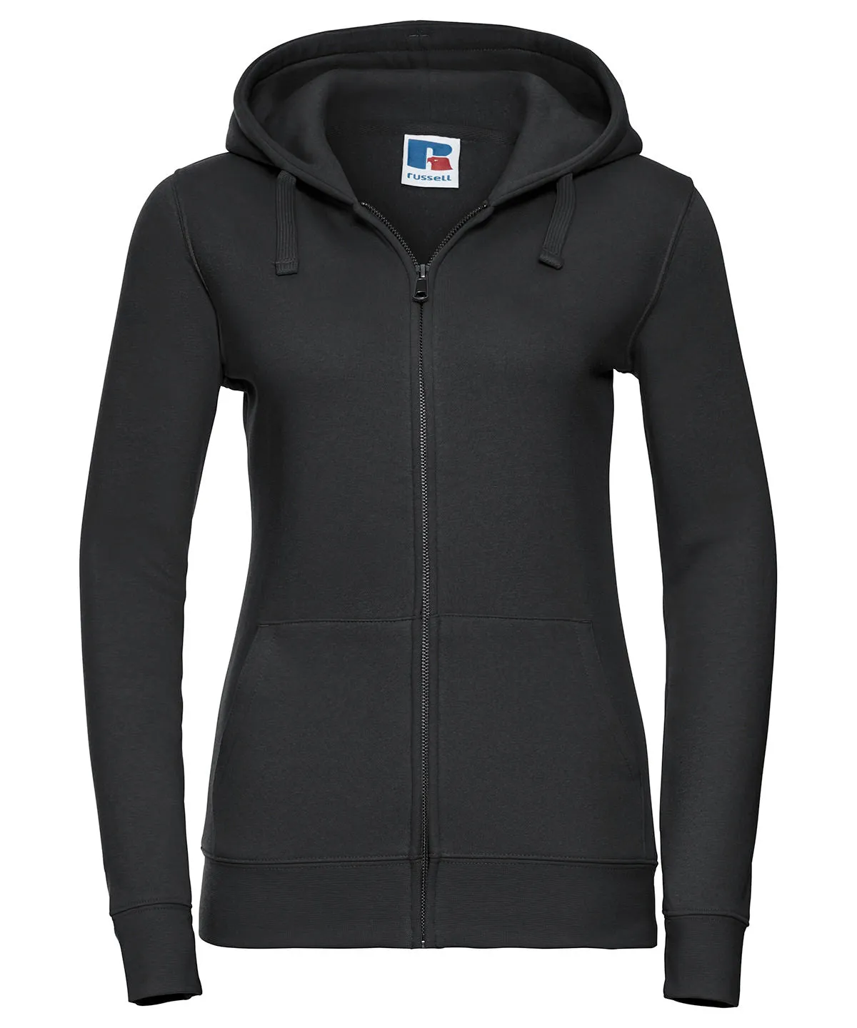 Womens authentic zipped hooded sweatshirt | Black