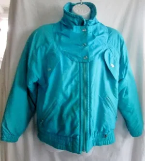 Womens FERA SKI WEAR Snowboard Jacket Coat Bomber Hood Winter 8 AQUA BLUE