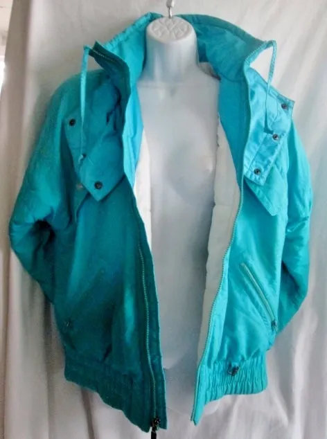 Womens FERA SKI WEAR Snowboard Jacket Coat Bomber Hood Winter 8 AQUA BLUE