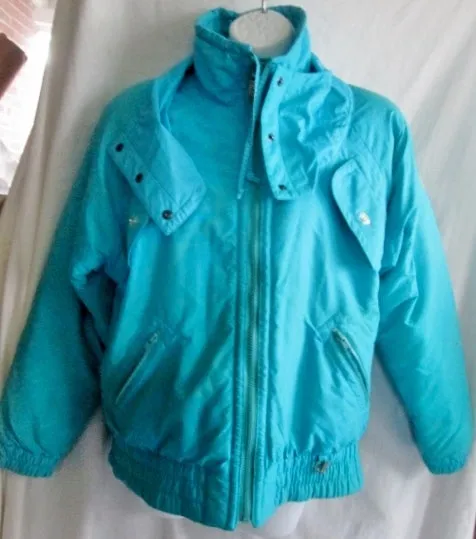 Womens FERA SKI WEAR Snowboard Jacket Coat Bomber Hood Winter 8 AQUA BLUE