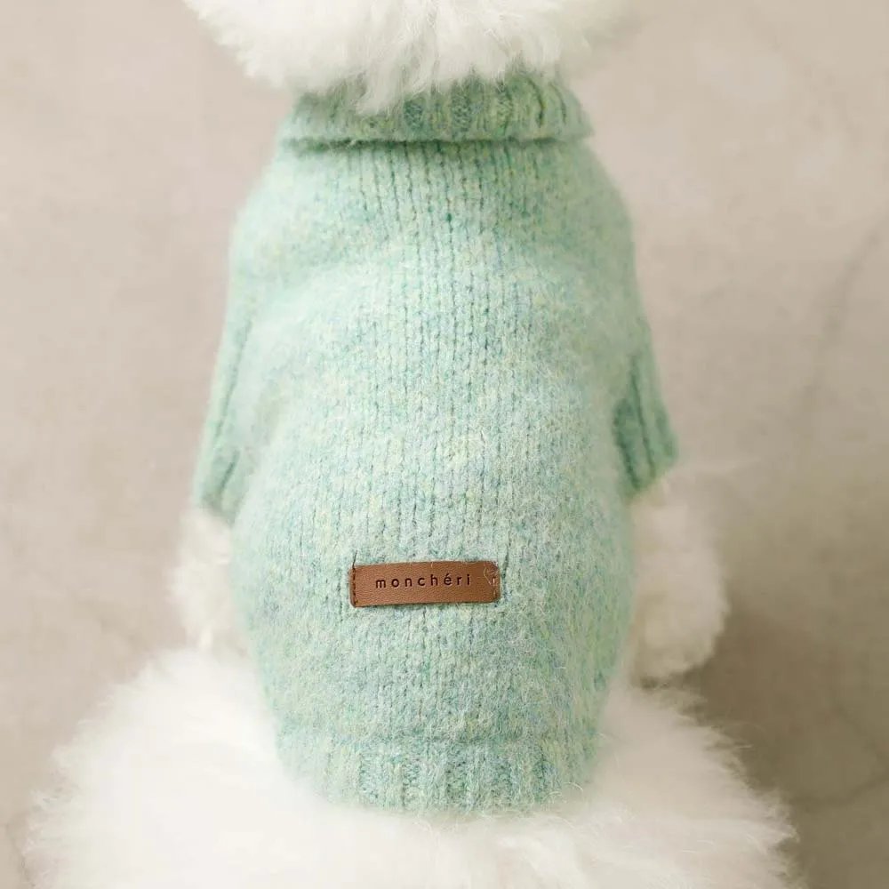 wool blend turtleneck sweater - green-  last one!