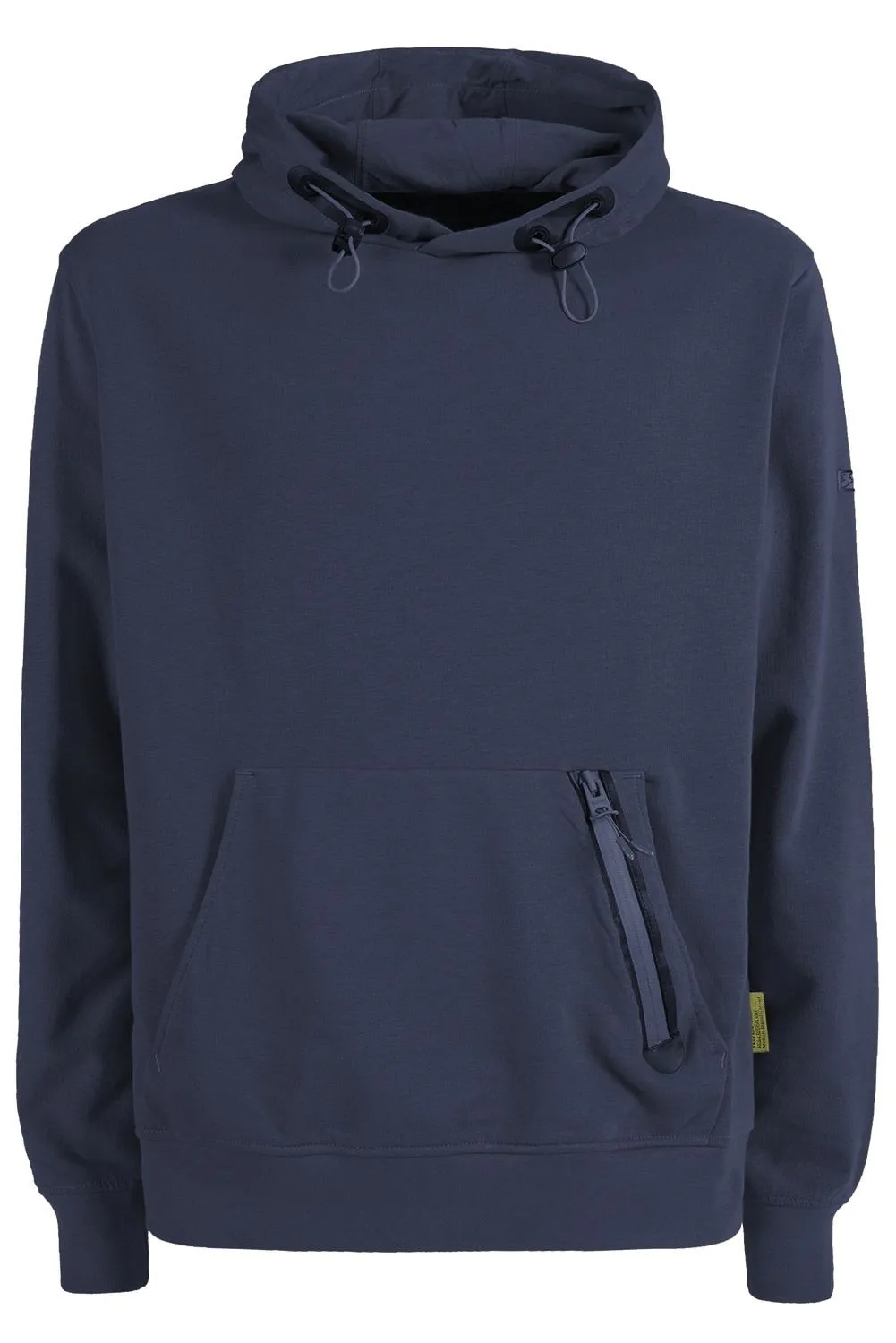 Yes Zee Blue Cotton Blend Hooded Sweatshirt with Front Pocket